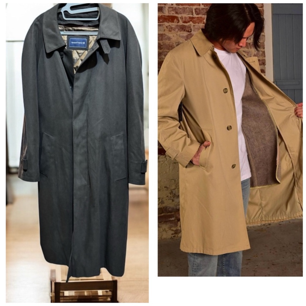 Vintage Men's Trench Coat Newport Harbor Balmacaan Style 42S